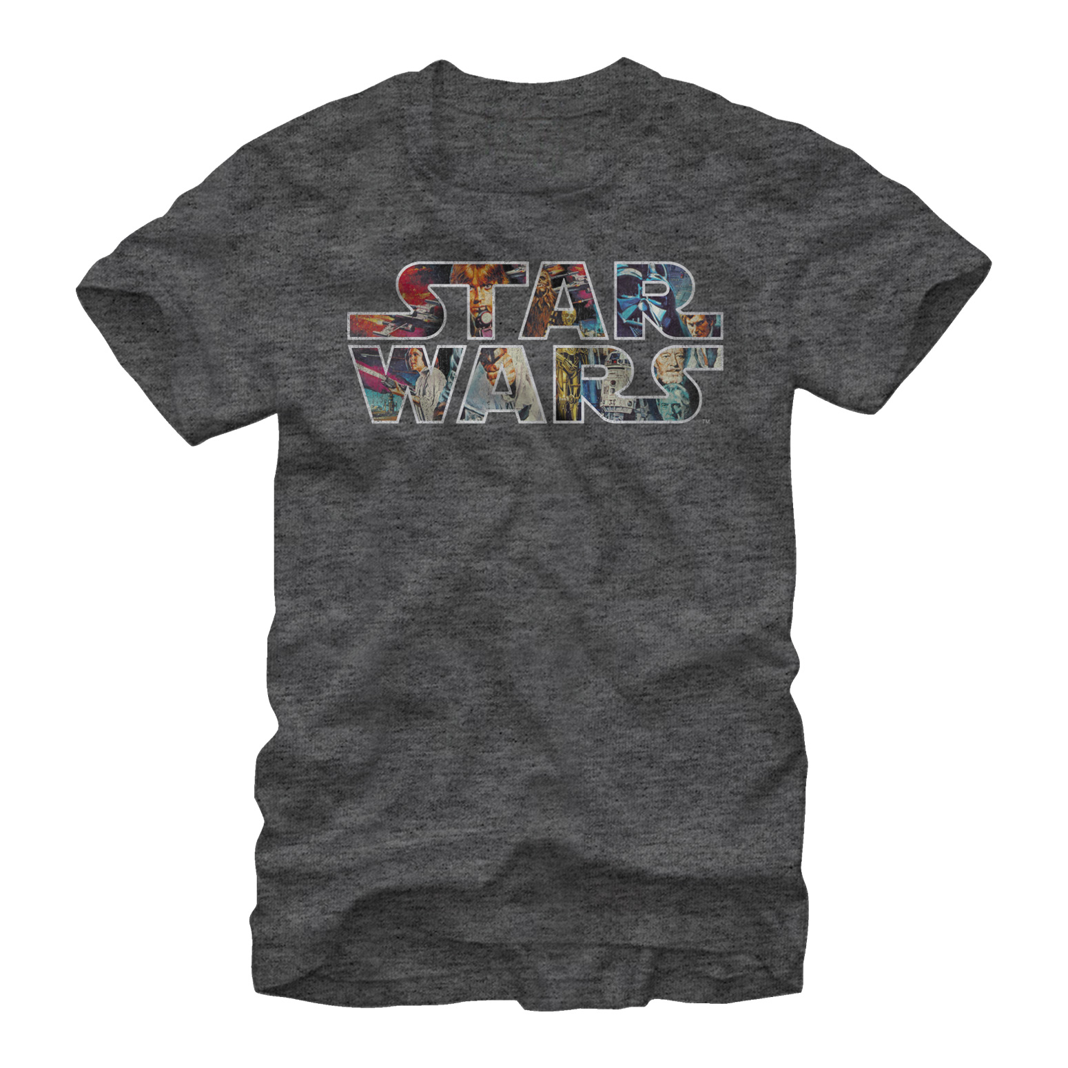Men's Star Wars Classic Poster Logo  Graphic Tee Charcoal Heather Large - image 1 of 5