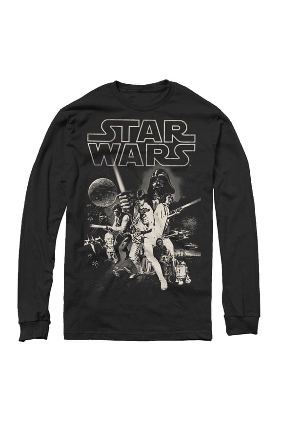 Men's Star Wars Classic Poster  Long Sleeve Shirt Black X Large