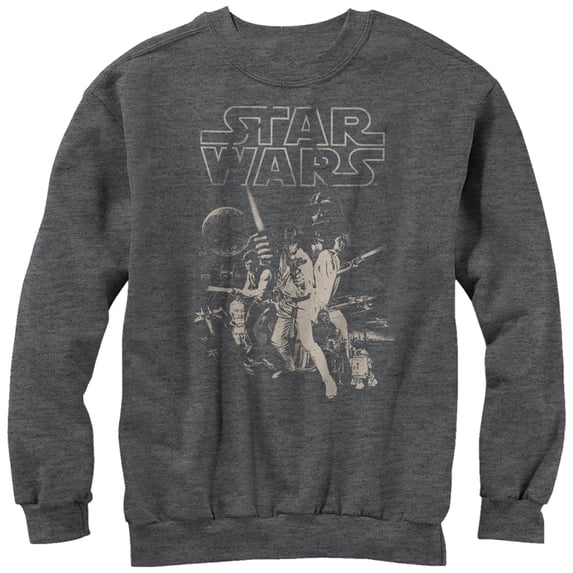 Men's Star Wars Classic Poster Sweatshirt Charcoal Heather 2X Large