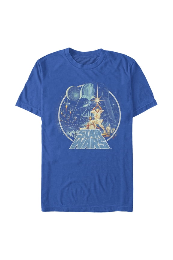 Men's Star Wars Classic Scene Circle  Graphic Tee Royal Blue Medium