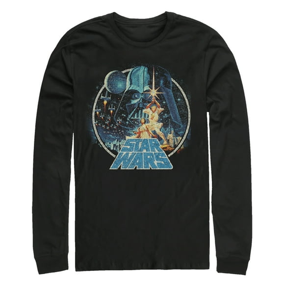 Men's Star Wars Classic Scene Circle Long Sleeve Shirt Black Medium