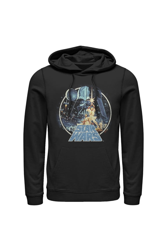 Men's Star Wars Classic Scene Circle Pull Over Hoodie Black Large
