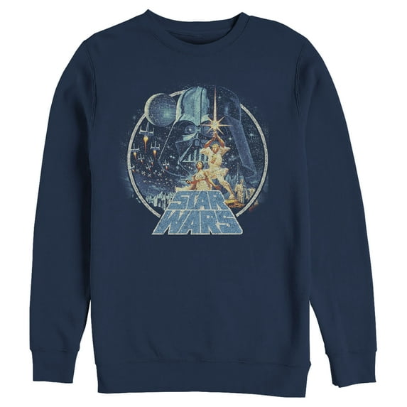 Men's Star Wars Classic Scene Circle Sweatshirt Navy Blue X Large