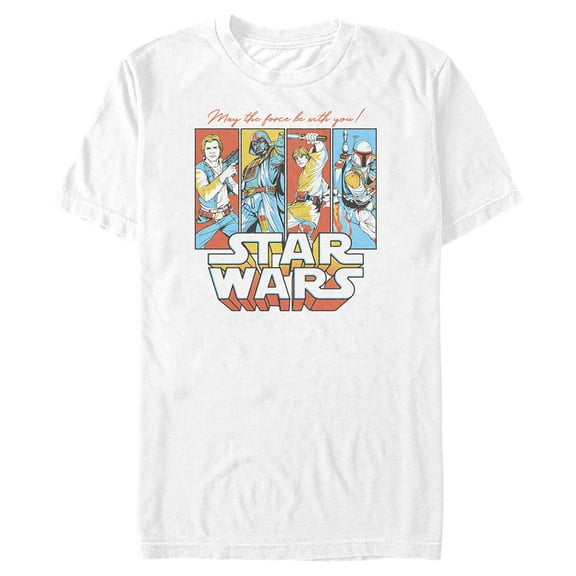 Men's Star Wars Colorful Panels Graphic Tee White Medium