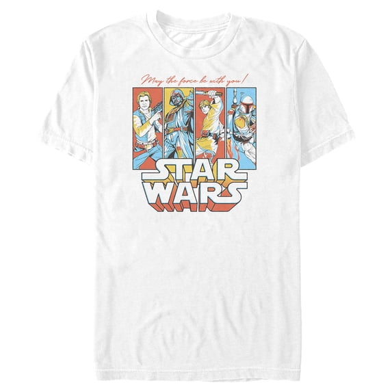 Men's Star Wars Colorful Panels Graphic Tee White X Large