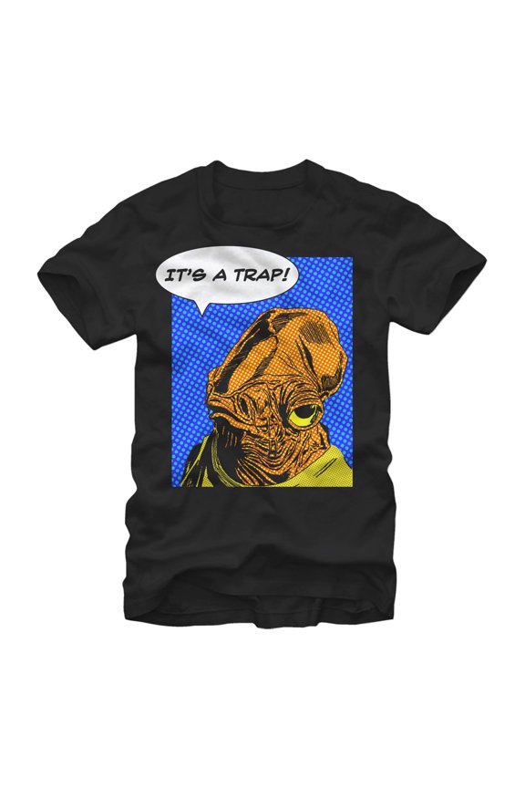 Men's Star Wars Comic Book Admiral Ackbar Graphic Tee Black Large