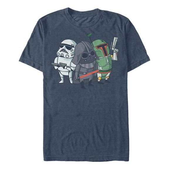 Men's Star Wars Cute Cartoon Dark Side  Graphic Tee Navy Blue Heather Medium