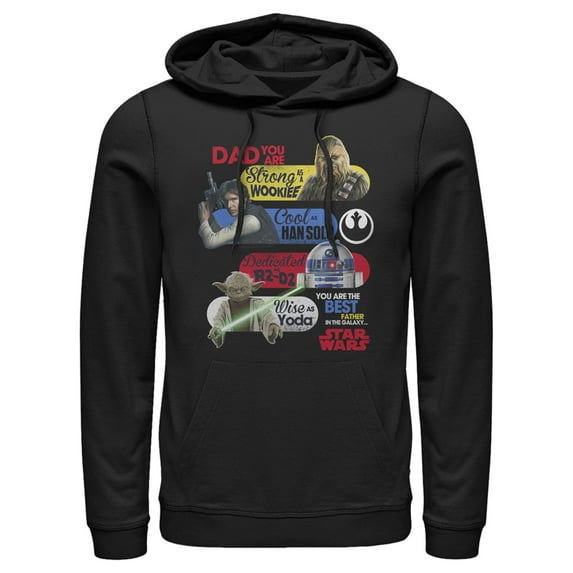 Men's Star Wars Dad You Are the Best Father in the Galaxy Pull Over Hoodie Black 3X Large