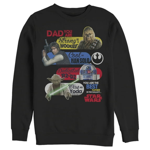 Men's Star Wars Dad You Are the Best Father in the Galaxy Sweatshirt Black 2X Large
