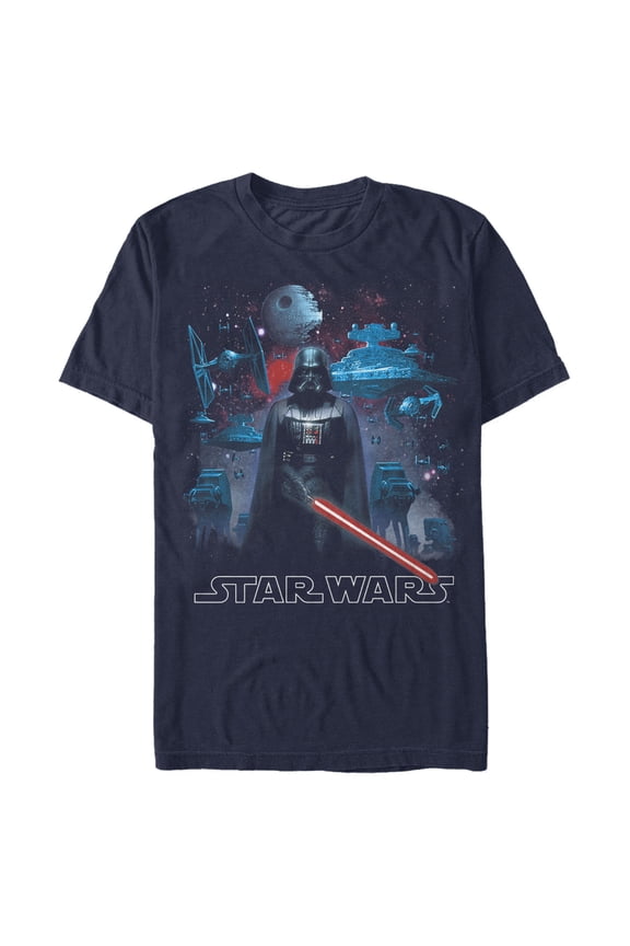Men's Star Wars Dark Side Partners Graphic Tee Navy Blue Large