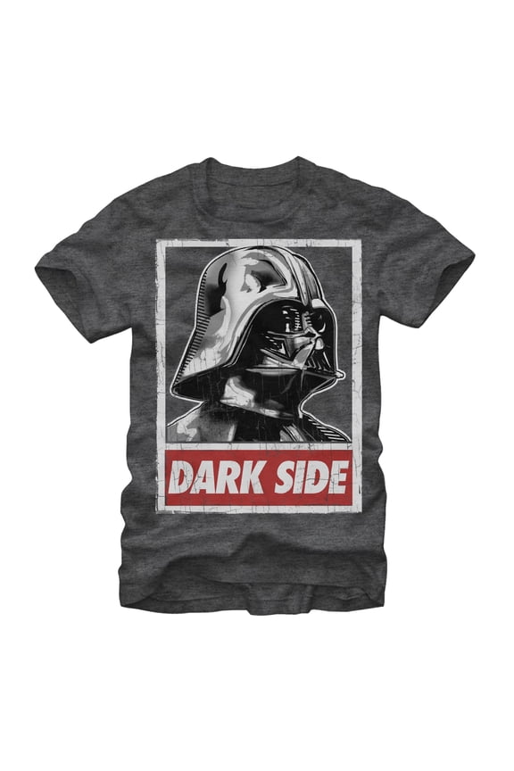 Men's Star Wars Dark Side Poster Graphic Tee Charcoal Heather Medium