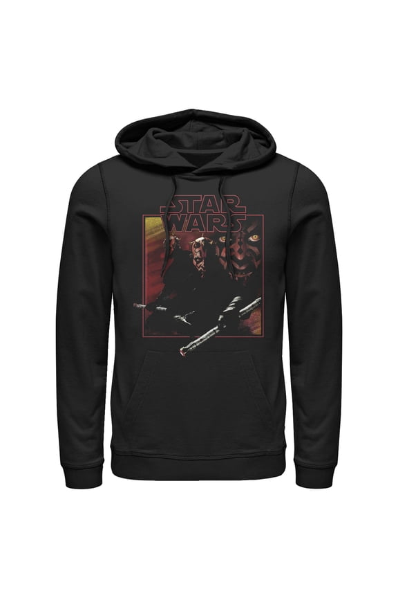 Men's Star Wars Darth Maul Saber Pull Over Hoodie Black Large