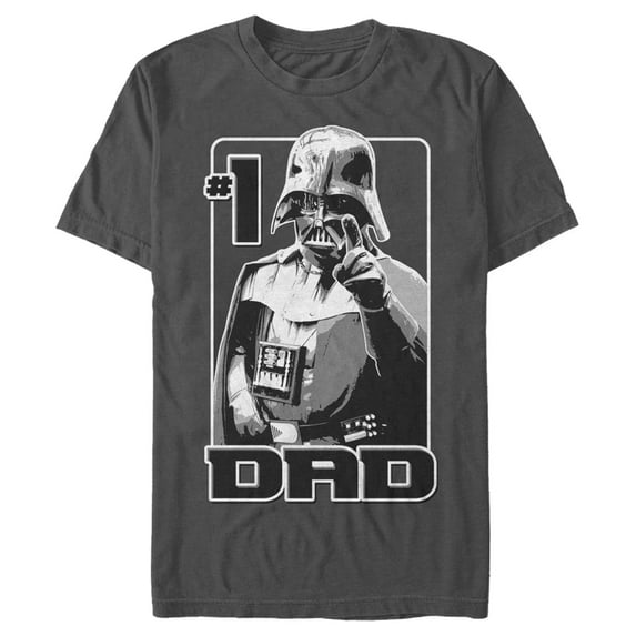 Men's Star Wars Darth Vader #1 Dad Poster Graphic Tee Charcoal 2X Large