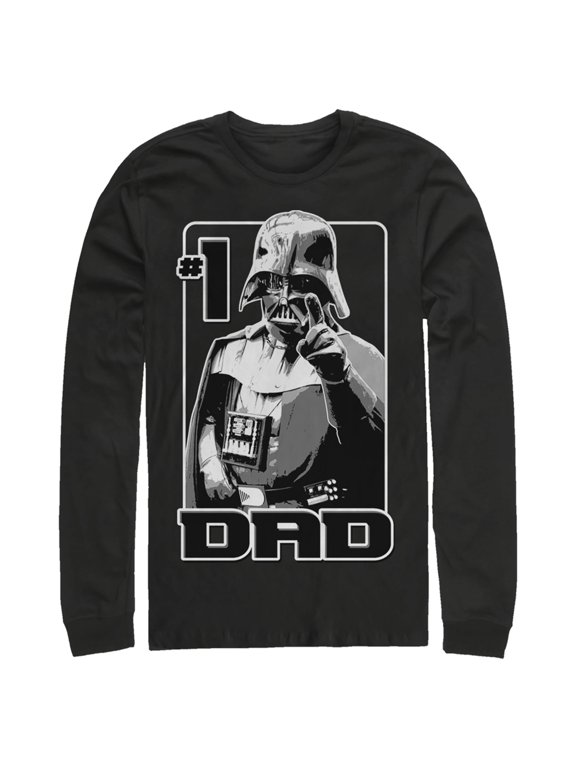 Men's Star Wars Darth Vader #1 Dad Poster Long Sleeve Shirt Black Large
