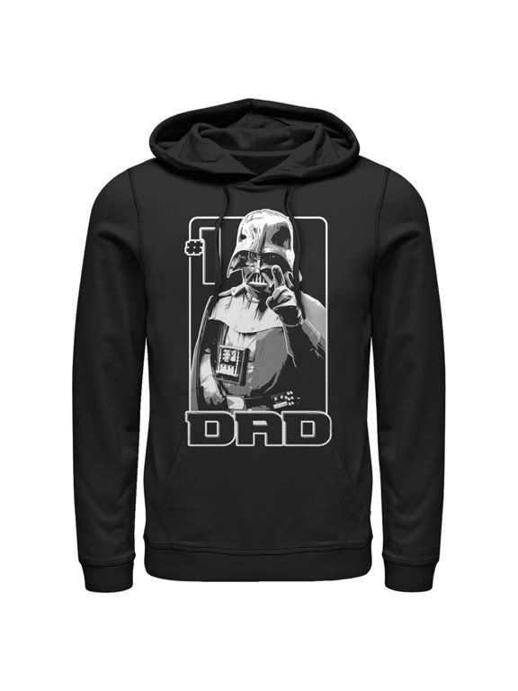Men's Star Wars Darth Vader #1 Dad Poster Pull Over Hoodie Black X Large