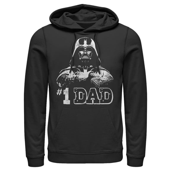 Men's Star Wars Darth Vader #1 Dad  Pull Over Hoodie Black Medium
