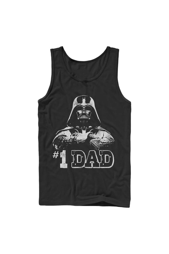 Men's Star Wars Darth Vader #1 Dad Tank Top Black 2X Large