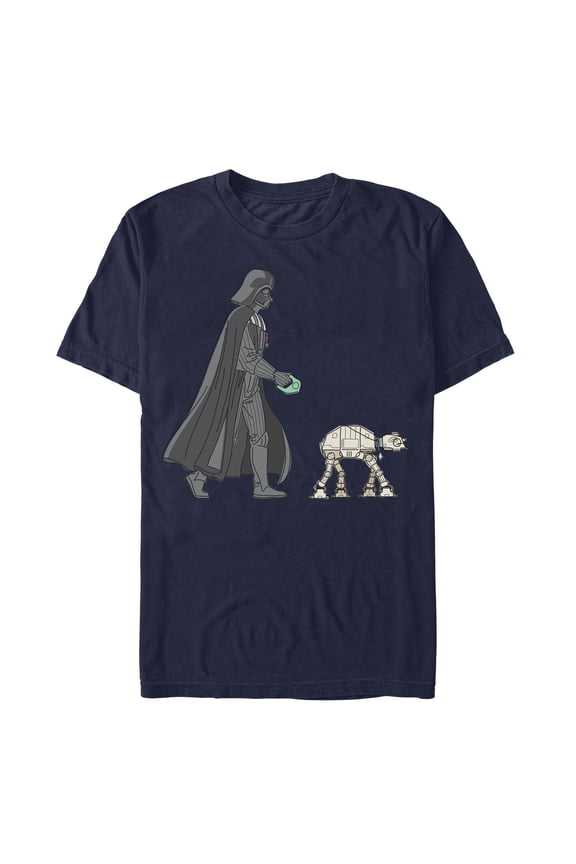 Men's Star Wars Darth Vader AT-AT Walking the Dog Graphic Tee Navy Blue X Large