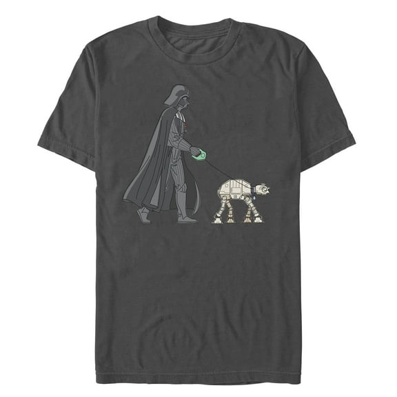 Men's Star Wars Darth Vader AT-AT Walking the Dog Graphic Tee Charcoal 3X Large