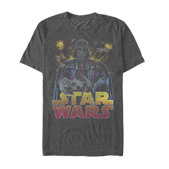 Men's Star Wars Darth Vader Battle Graphic Tee Charcoal Heather 3X Large