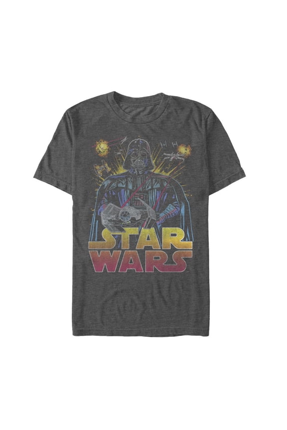 Men's Star Wars Darth Vader Battle Graphic Tee Charcoal Heather Large