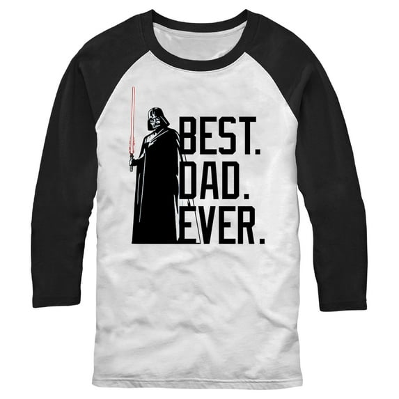 Men's Star Wars Darth Vader Best. Dad. Ever. Baseball Graphic Tee White/Black 2X Large