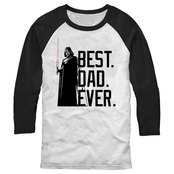 Men's Star Wars Darth Vader Best. Dad. Ever.  Baseball Graphic Tee White/Black X Large