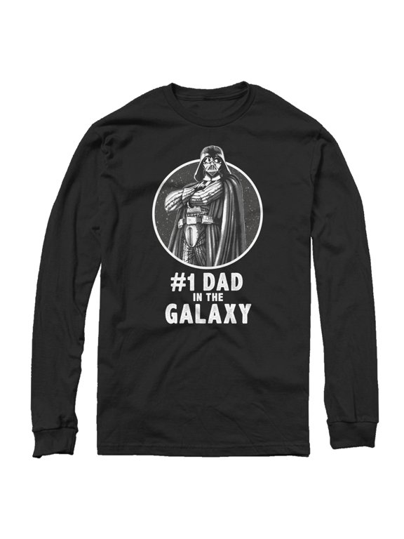 Men's Star Wars Darth Vader Best Dad Long Sleeve Shirt Black Large