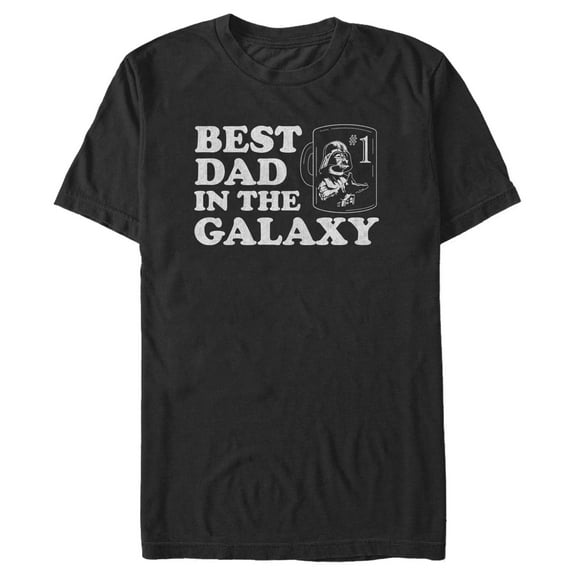 Men's Star Wars Darth Vader Best Dad in the Galaxy Mug  Graphic Tee Black / 2 Small