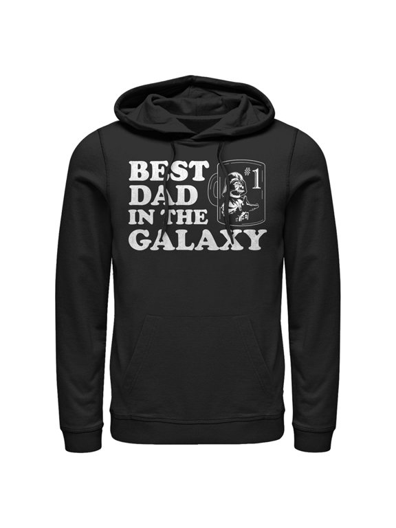 Men's Star Wars Darth Vader Best Dad in the Galaxy Mug Pull Over Hoodie Black 3X Large