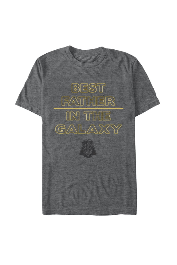 Men's Star Wars Darth Vader Best Father  Graphic Tee Charcoal Heather 5X Large