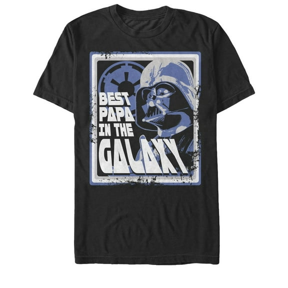Men's Star Wars Darth Vader Best Papa in the Galaxy Window Graphic Tee Black 3X Large