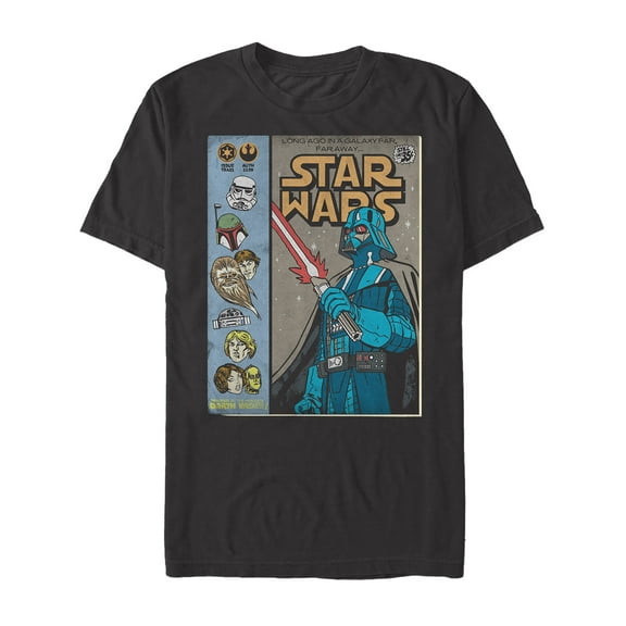 Men's Star Wars Darth Vader Comic Book Cover  Graphic Tee Black X Large