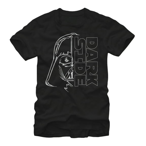 Men's Star Wars Darth Vader Dark Side Two Face  Graphic Tee Black 2X Large