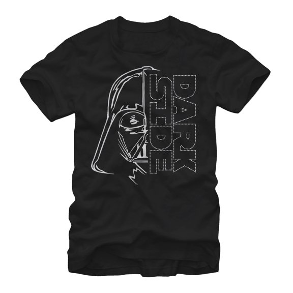 Men's Star Wars Darth Vader Dark Side Two Face Graphic Tee Black X Large