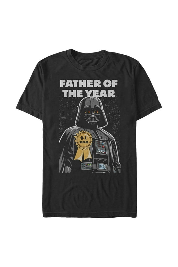 Men's Star Wars Darth Vader Father of the Year Badge Graphic Tee Black 3X Large