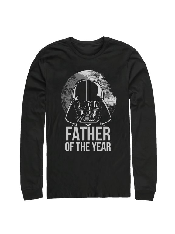 Men's Star Wars Darth Vader Father of the Year Long Sleeve Shirt Black Large