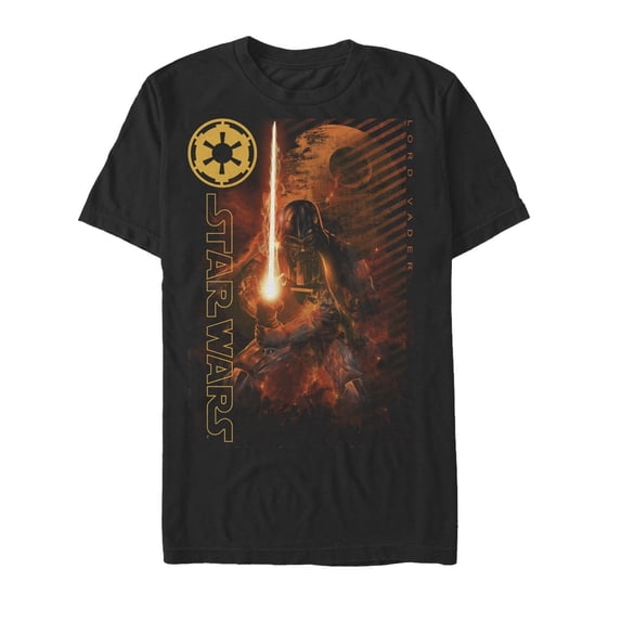 Men's Star Wars Darth Vader Fire Graphic Tee Black Large