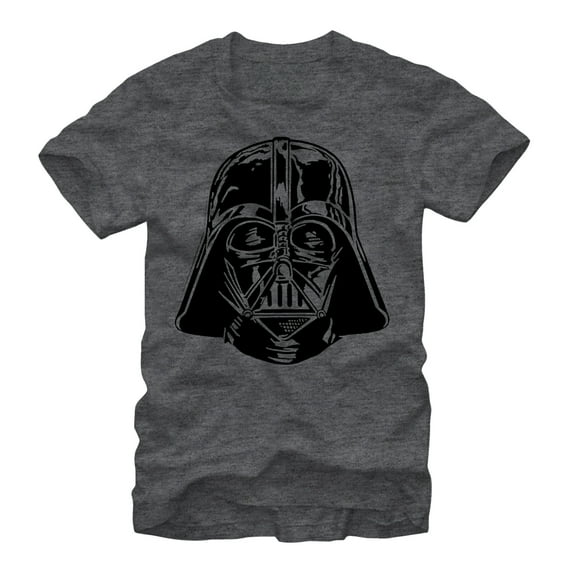 Men's Star Wars Darth Vader Helmet Graphic Tee Charcoal Heather X Large