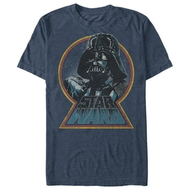 Men's Star Wars Darth Vader Key Hole Frame  Graphic Tee Navy Blue Heather Large