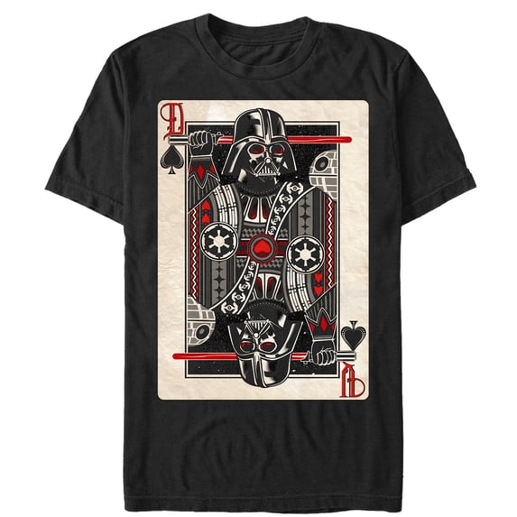 Men's Star Wars Darth Vader King of Spades Graphic Tee Black 2X Large