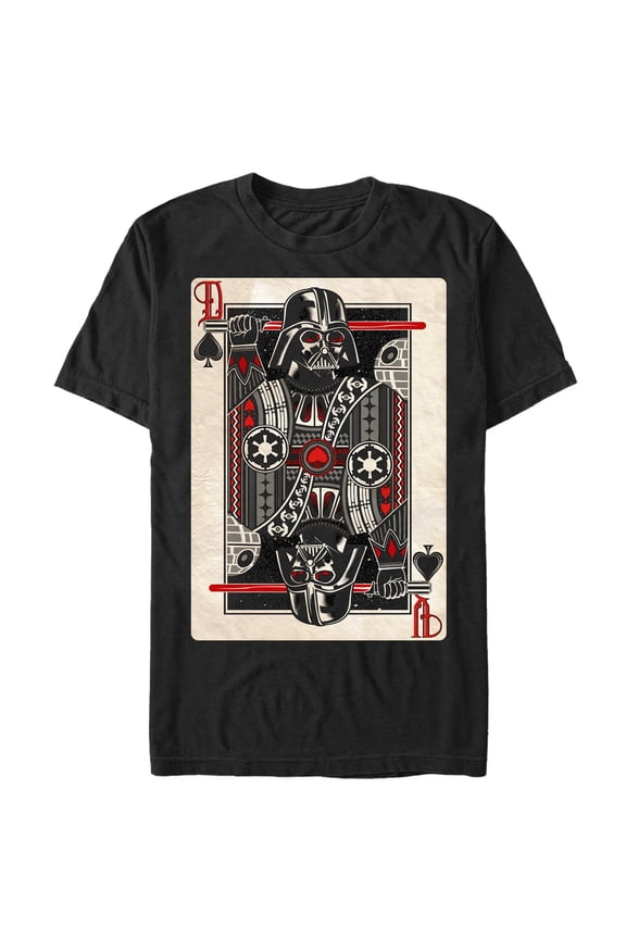 Men's Star Wars Darth Vader King of Spades Graphic Tee Black Large