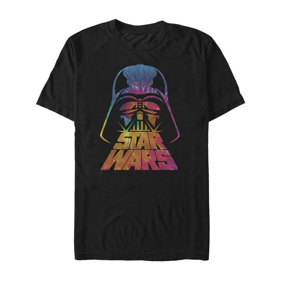 Men's Star Wars Darth Vader Logo Tie-Dye Print Graphic Tee Black 3X Large