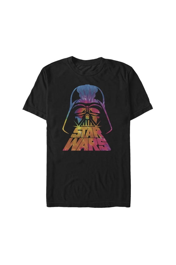 Men's Star Wars Darth Vader Logo Tie-Dye Print  Graphic Tee Black Large