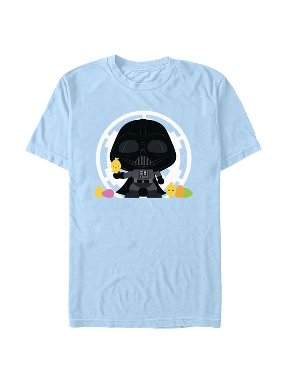 Men's Star Wars Darth Vader Loves Easter and Baby Chickens Graphic Tee Light Blue X Large