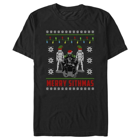 Men's Star Wars Darth Vader Merry Sithmas Graphic Tee Black Medium