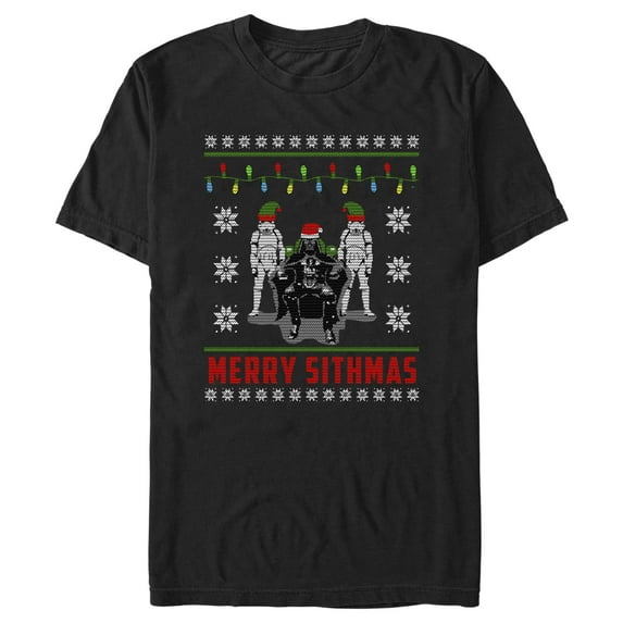 Men's Star Wars Darth Vader Merry Sithmas Graphic Tee Black X Large