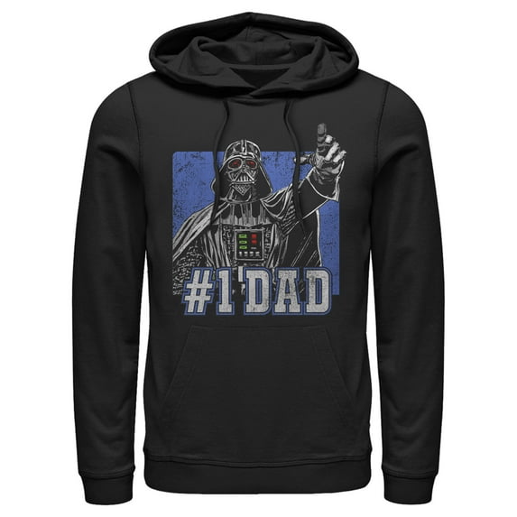 Men's Star Wars Darth Vader Number One Dad Pull Over Hoodie Black Large