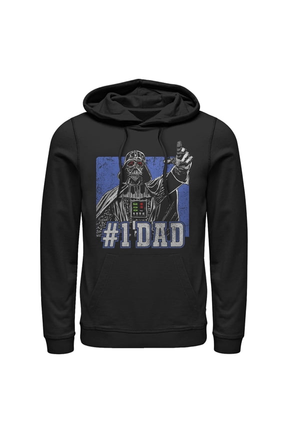 Men's Star Wars Darth Vader Number One Dad Pull Over Hoodie Black Small