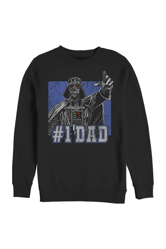 Men's Star Wars Darth Vader Number One Dad Sweatshirt Black Large